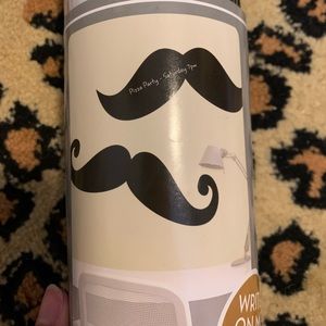 2 adhesive peel on/off  mustache chalkboard pieces